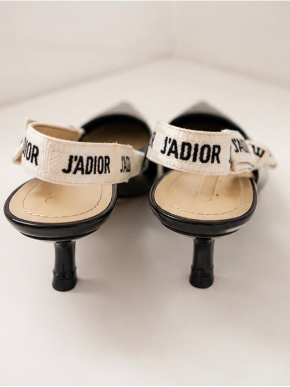 Dior Black Patent Leather Slingback Pumps with J'Adior Strap - Picture 3 of 6